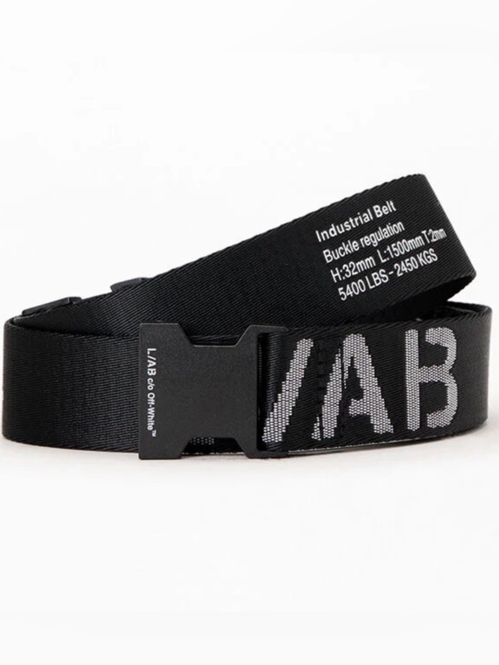 L/AB c/o Off-White Black Industrial Webbing Belt
